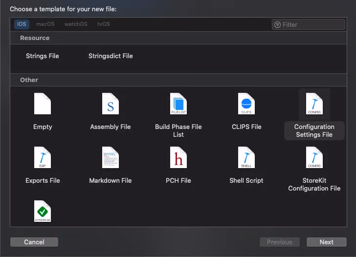 Xcode Build Configuration File